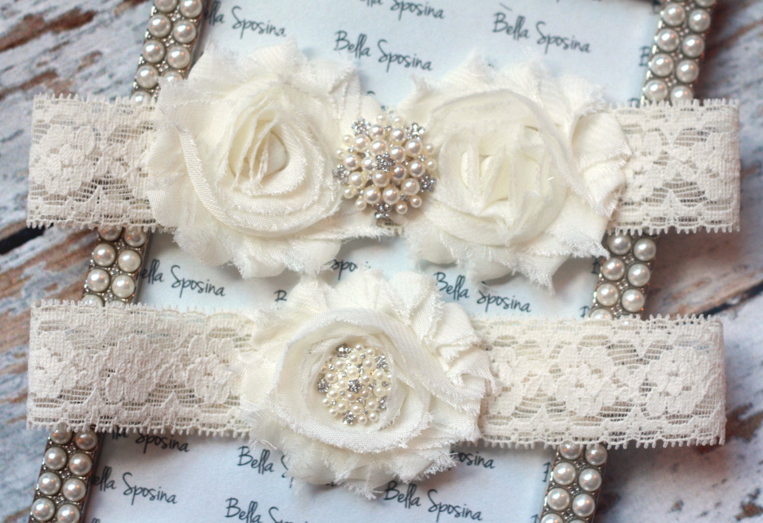 Ivory Bridal Garter and Toss Garter - Cream Wedding Garter Set - Lace Bridal Garter - Rhinestone and Pearl