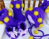 Baby Girl Set Knitted Hat Girl Baby Shoes Crochet Baby Hat Booties Baby Girl Crochet Set Toddler Hat Handmade Infant Boots Newborn Baby Girl