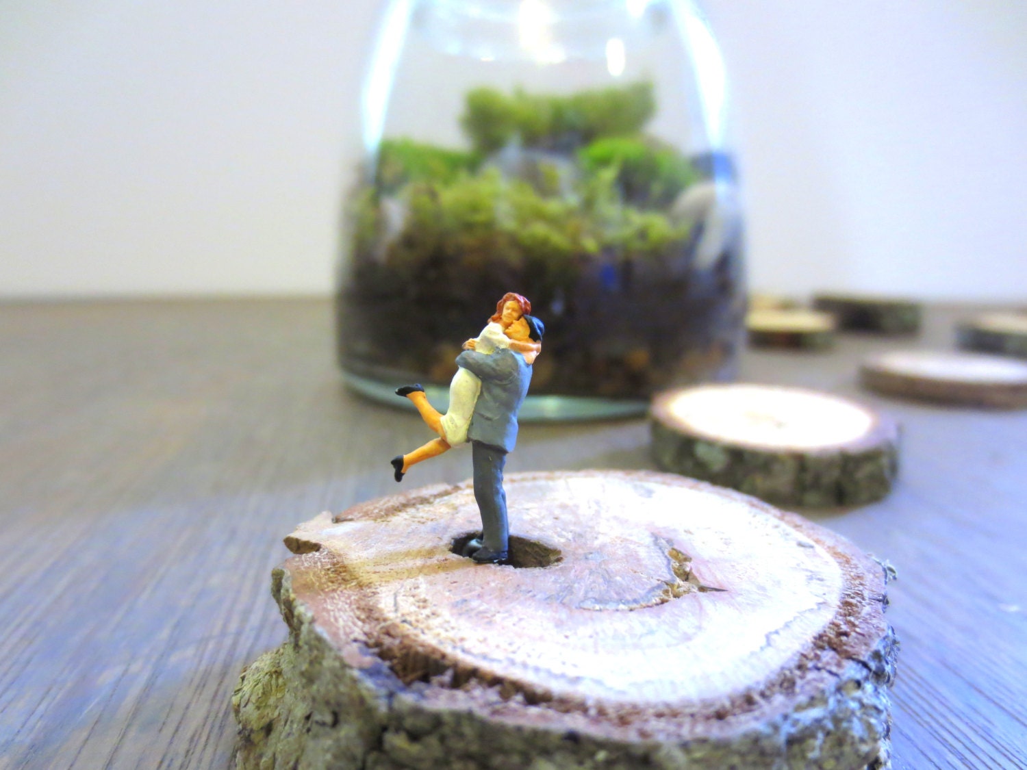 I'm Never Letting Go....Terrarium Accessories Miniature Couple Terrarium Miniature Romantic Couple Miniature Tiny People Terrarium Decor