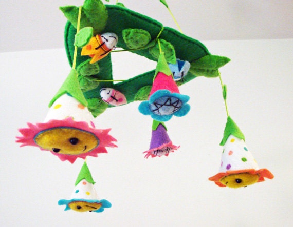 Baby Mobile - Flower Mobile - Baby Mobile for Cots, Cribs, and Bassinets - Baby Facing