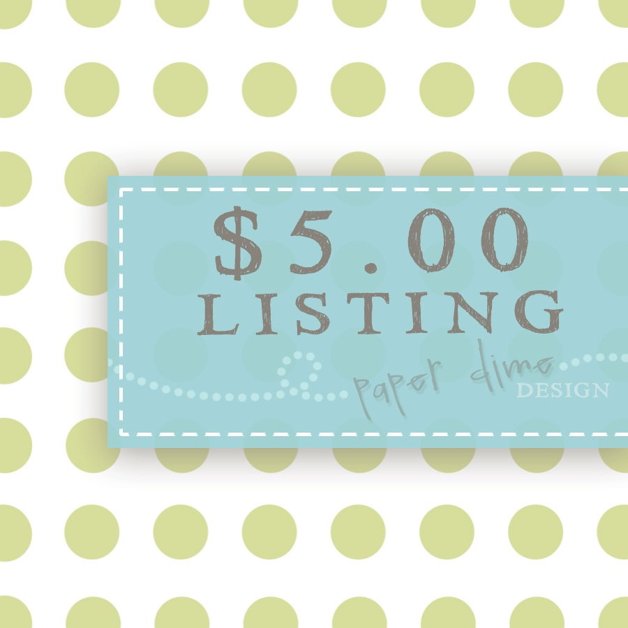 Reserved Listing - 5.00 (Purchase only when applicable)