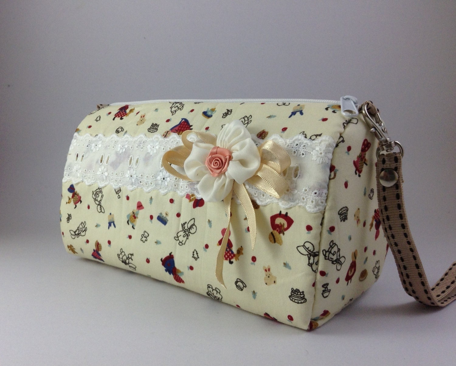 Bag purse wristlet Large size /Handmade Purse / Wristlet/ Clutch