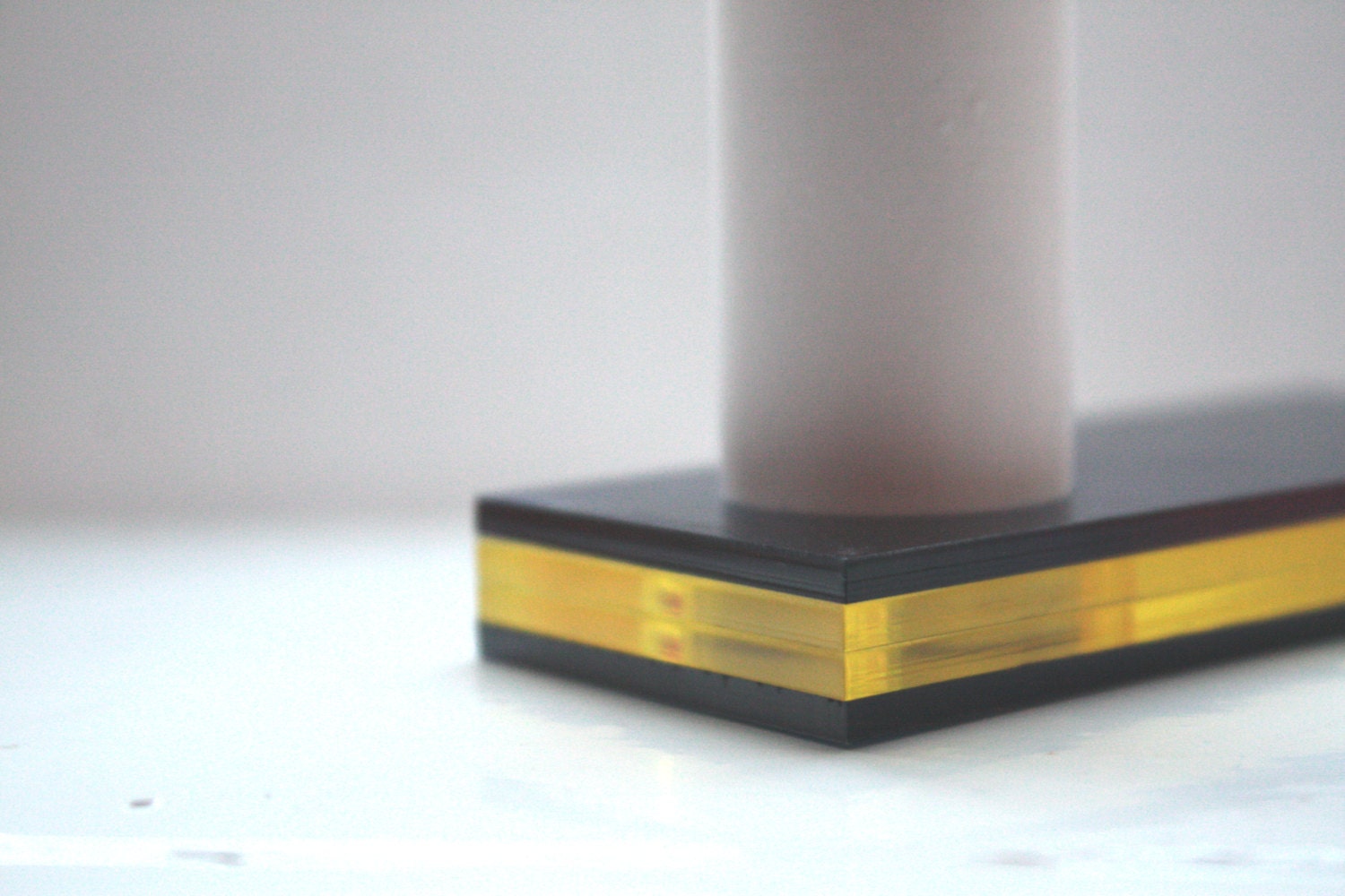 Mini tube vase made out of stoneware English fine bone china with an acrylic base - geometric decor