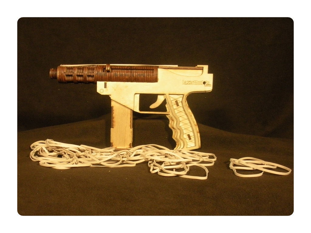 Laser-Cut Wooden Rubber Band Shooter Kit