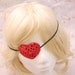 Sparkle Deep Red Heart  Pirate eye Patch