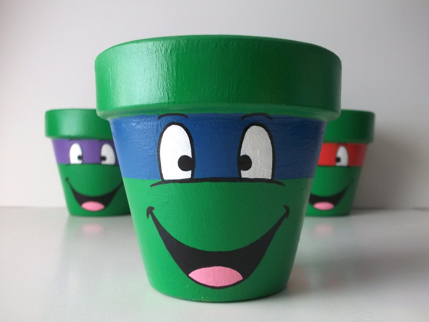 TMNT Ninja Turtles Individual Painted Flower Pot