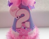 Purple and Pink Under the Sea Birthday Party Hat - Sea Animals - Personalized Il_170x135