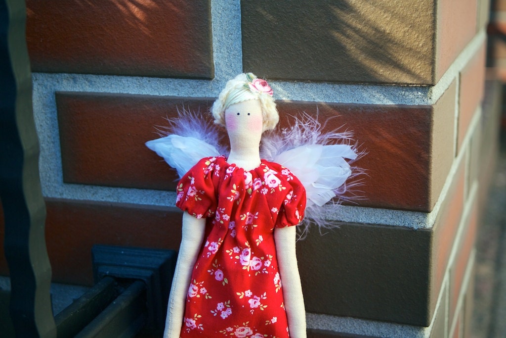 Tilda Angel Doll Princess  Handicrafts Needlecraft Spring Red