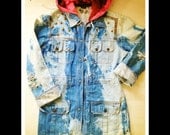 Custom Handmade Bleached and Studded Denim Jacket (Unisex)
