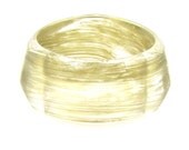 Clear Lucite Bangle Bracelet With Gold Wash