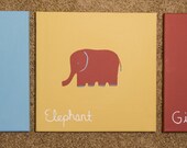 Pottery Barn Safari Animals, Set of 3 12x12 on Canvas Reserved for Bree