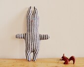 Bunny rabbit softie plushie baby childrens soft cuddly toy grey and white stripes
