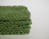 hand knit sage green scrubbies / facial pads, set of 5