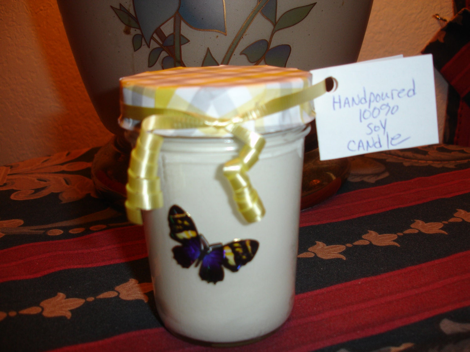 Baked Apple Pie Scented Soy Container Candle, white 8oz jelly jar