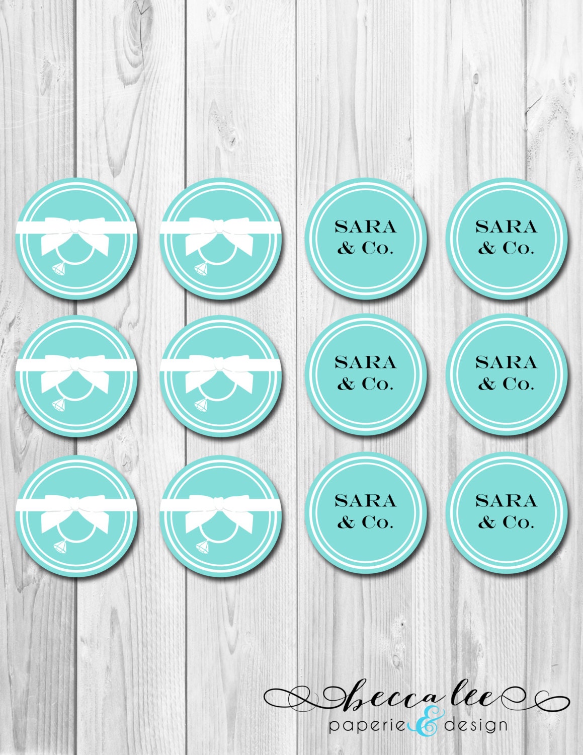 Cupcake Toppers - Tiffany & Co Inspired Bridal Shower - DIY - Printable Il_170x135
