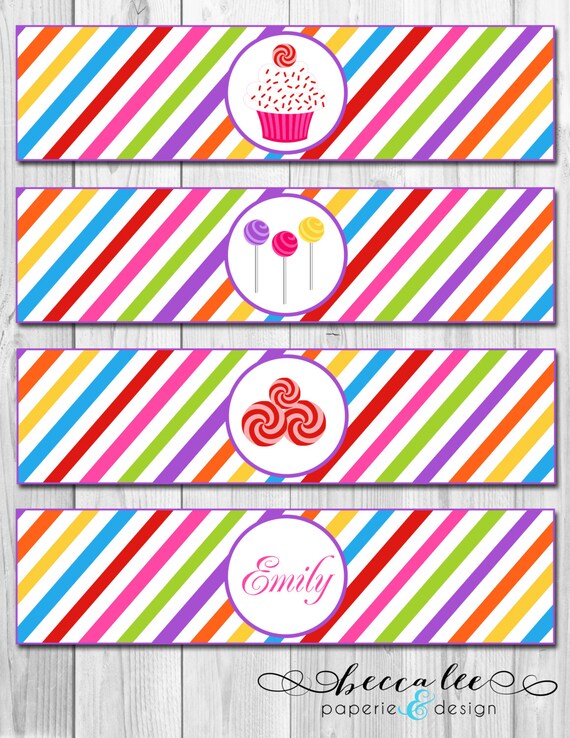 Sweets & Treats Water Bottle Labels - DIY - Printable Il_570xn