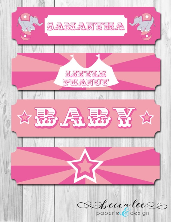 Water Bottle Labels - Carnival Baby Shower Theme - DIY - Printable Il_570xn