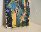 Original Abstract Painting Made From Crayons, Encaustic Art