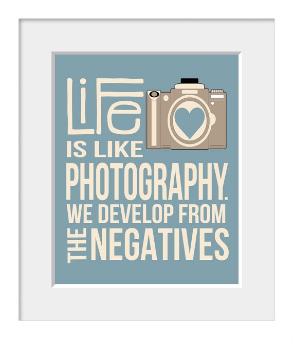 Camera Print, Gift for Photographer, Quote Art, Inspirational Quote, Photography, Home Decor, Slate, Cream, Retro, Typography Poster