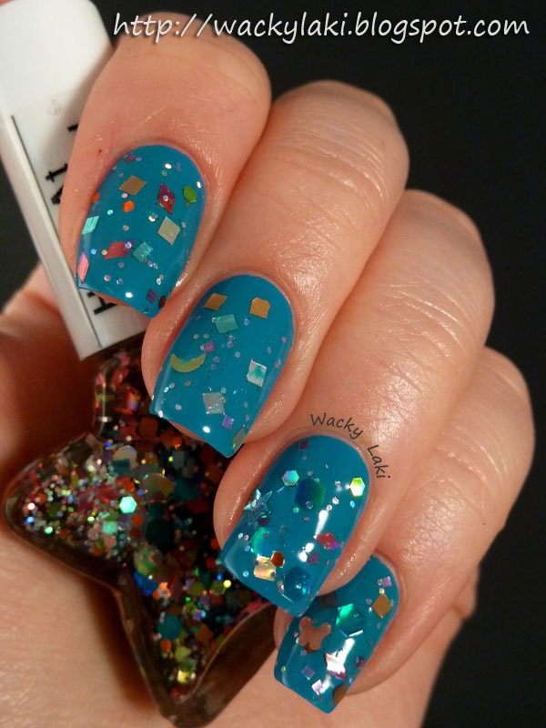 Custom Blended Nail Polish - "Holo At Your Girl" - Holographic Blue Violet Orange Green Pink Butterflies Moon Heart Star Glitter - Lacquer
