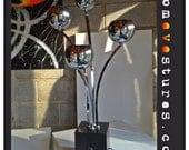 Four Globe Four Arm Chrome Midcentury Table  Lamp