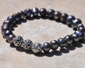 Powerful Feminine Pearl , Freshwater Pearl , Healing Gemstone beaded Bracelet, Yoga Bracelet