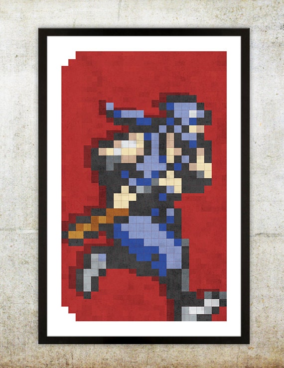 Retro NES Ninja Gaiden inspired print 11X17"