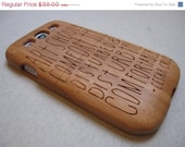 ON SALE Samsung Galaxy S3  case - wooden cases walnut / cherry or bamboo -  Art should