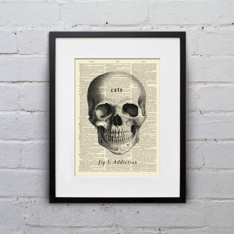 Addicted To Cats - Scientific Plate Addiction Dictionary Page Book Art Print - DPSC013
