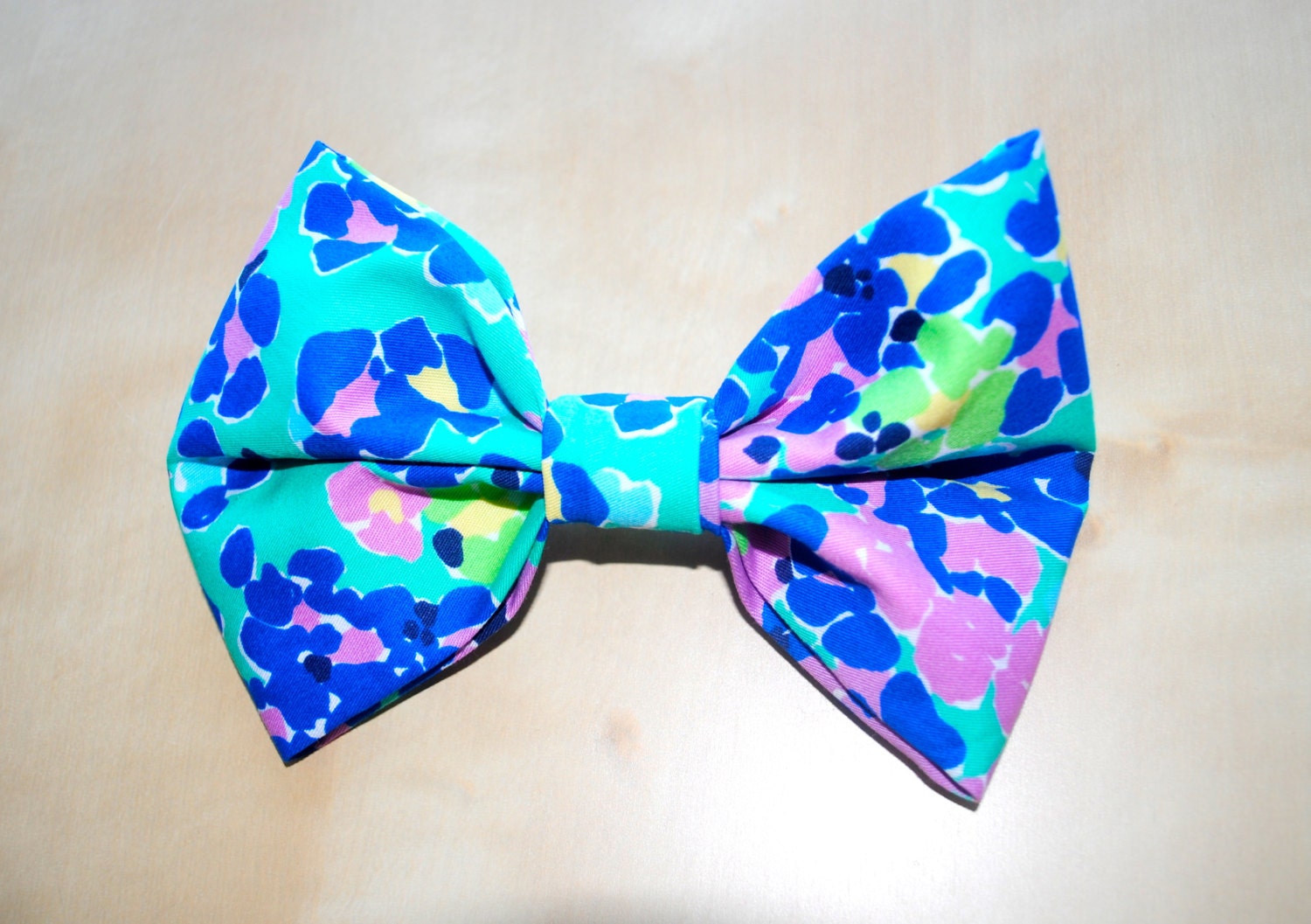 Designer Lilly Pulitzer "Lagoon Greens/It's All a Blur" Fabric Print Hair Bow