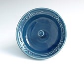 Ring Dish Trinket Bowl Jewelry Holder Pottery Whimsical Swirling Cobalt Blue Home Decor - Ready to Ship