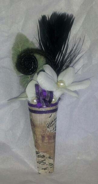 STEAMPUNK, VICTORIAN BOUTONNIERE, Romantic White Stephanotis  Prom, Wedding, Groom, ooak