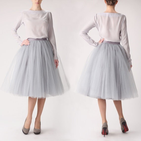 Silk blouse and tulle skirt, 100% silk blouse, silk top, tutu skirt, tulle skirt