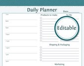 Daily Business Planner - Editable - Business Planner - Printable Organizational PDF