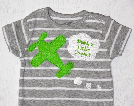 Father's Day Onesie Baby Boy Onesie with Airplane