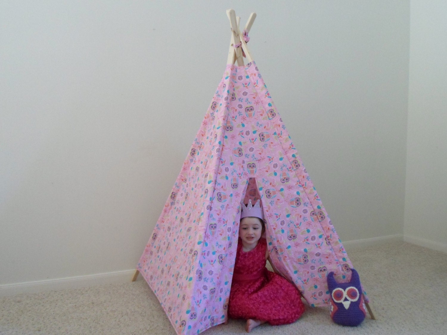 Owl Tent, Teepee, Wigwam, Kids Tent Girls tent