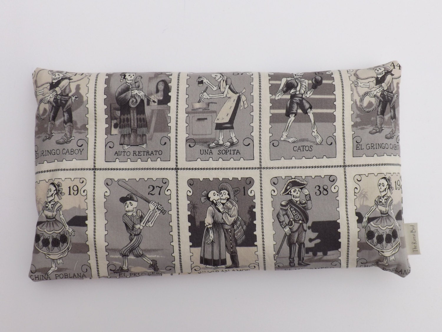 Black & White Day of the Dead Relaxing Flax Seed Pillow