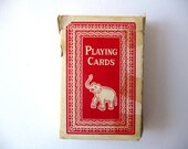 Vintage Deck Playing Cards with Card Case - made in China - Elephant