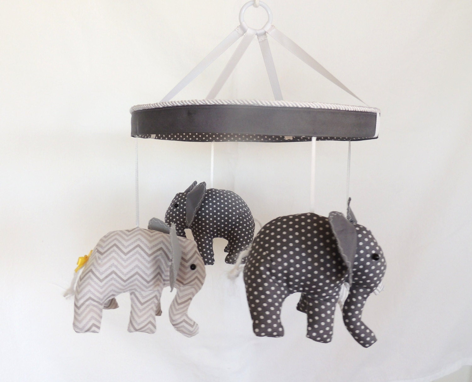 Baby Mobile- Grey Chevron Nursery Mobile- Crib Mobile