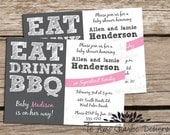 Printable Eat Drink BBQ Baby Shower Invitations - Eat Drink and BBQ Invitations