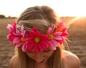 Light Pink and Dark Pink Daisy Flower Crown