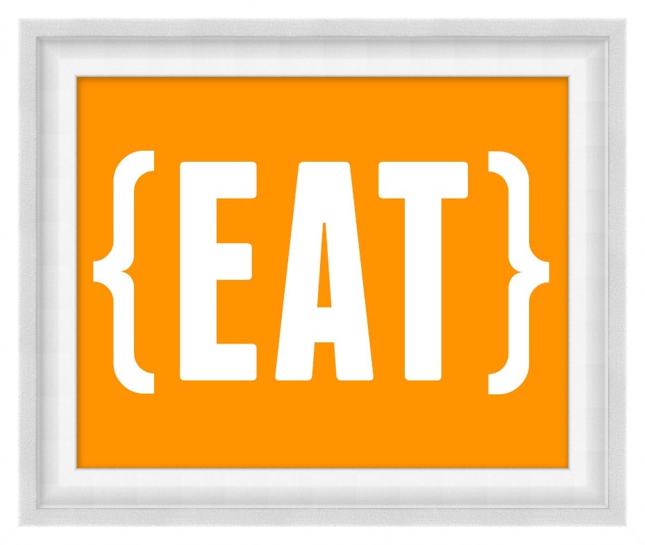 Printable Poster: EAT - Horizontal 8x10 - Kitchen Print - Digital Wall Art - Printable Art