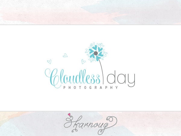One of a kind, Custom, Premade, Hand drawn, Dandelion Logo Design, Flower