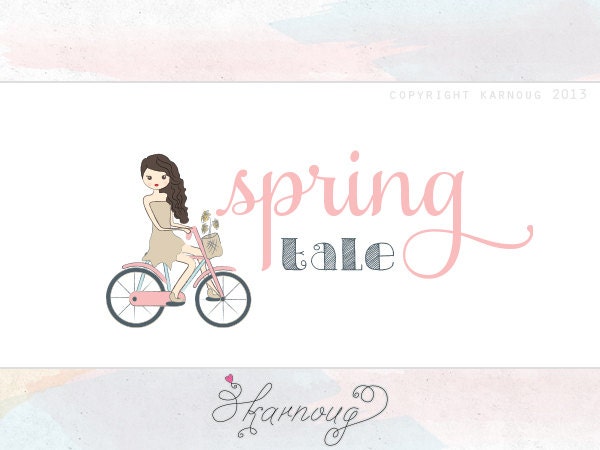 One of a kind, Custom, Premade, Character, Girl Logo Design, Hand drawn