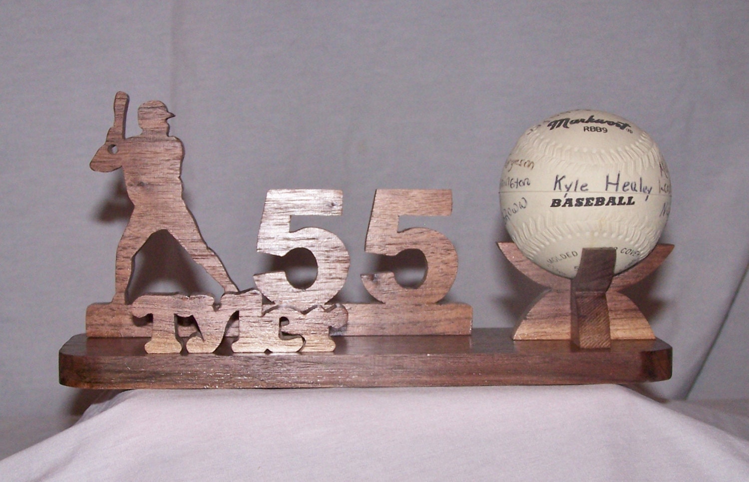 Custom made baseball holder