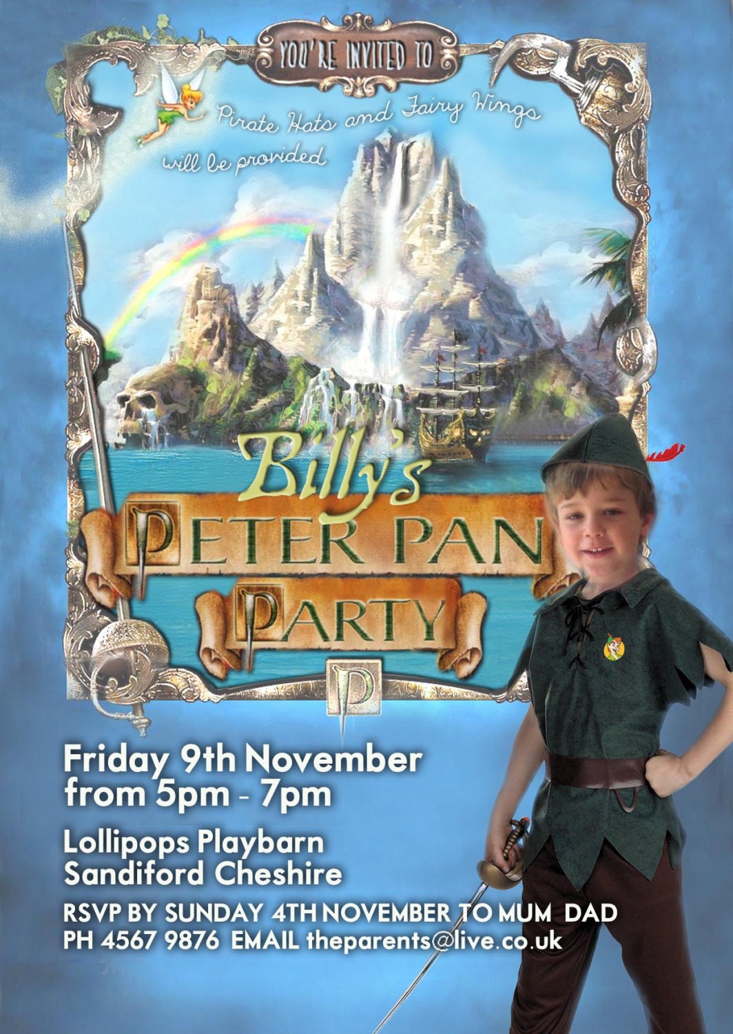 Printable Peter Pan Party Invitation