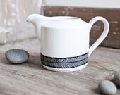 Hand-painted vintage milk jug "somewhat angular", black and white