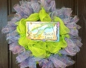 Deco Mesh Wreath Spring Wreath Summer Wreath Spring Break Beach Front Door Decor