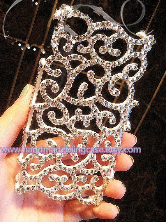 bling rhinestone hollow  iphone 4 case crystal iphone 4s case iphone 5 case  samsung Galaxy S3 bling case