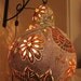 PROSPER- Quail, Wall hanging, Gourd, lamp, glass, beadwork, flowers, white, yellow, bird, Home Decor, Beach Cottage Decor, scroll
